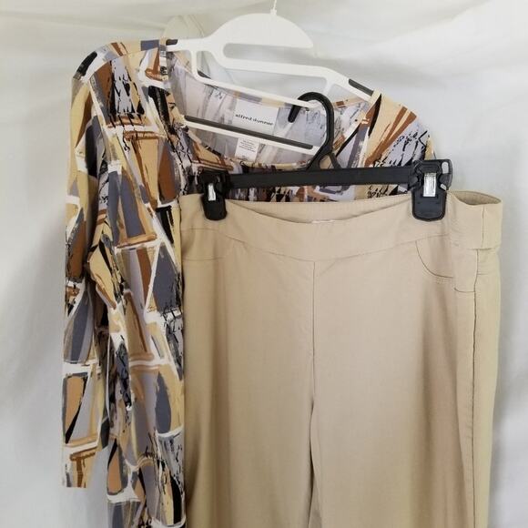 Draper & Damon's Tan pants w/ Bonus Alfred Dunner Top Size S - Picture 7 of 11